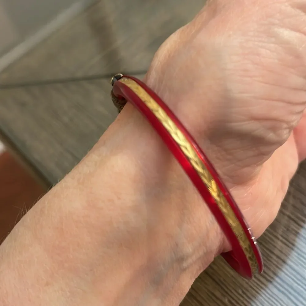 Gajmukhi Elephant Face Design Bangle Bracelet Lucite/Acrylic Tortoise Shell